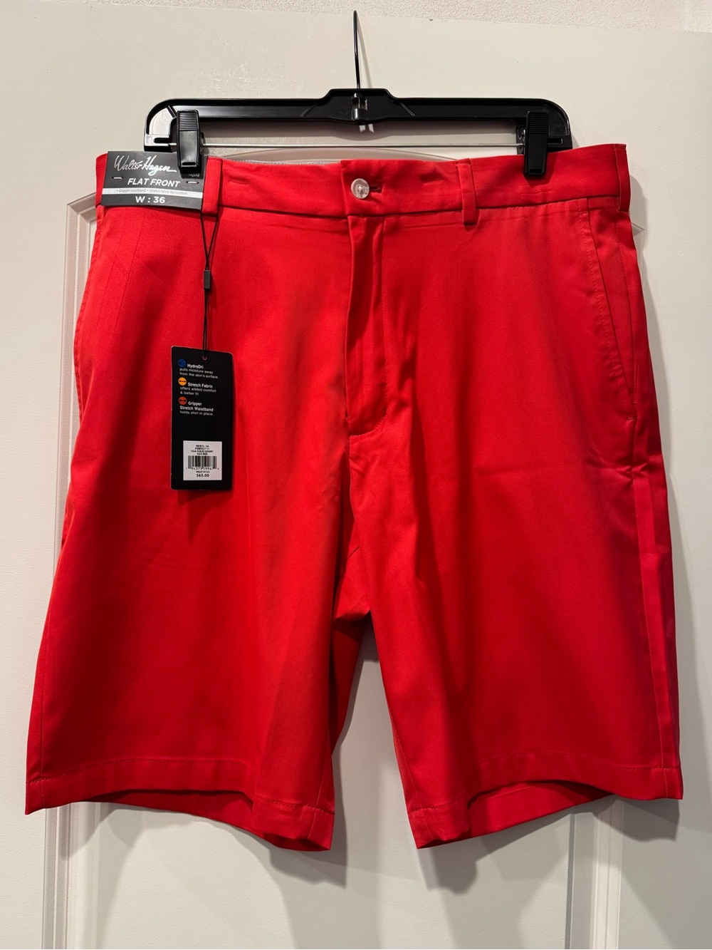 Walter Hagen - Red Men’s W36 Flat Front Golf Performance Shorts